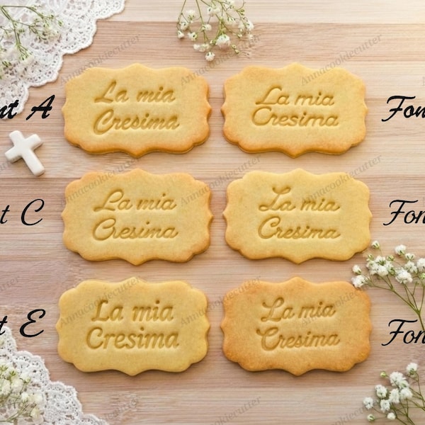 Cortador de Biscoitos "Minha Confirmação" 7 cm | 6 Opções de Fonte | Presente Religioso Artesanal | Lembrancinha de Primeira Comunhão