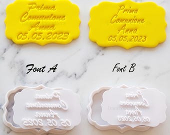 Emporte-pièce pour ma première communion, personnalisable avec le nom et la date, 10 x 6 cm