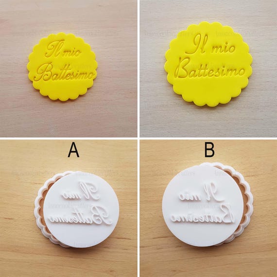 Tagliabiscotti Il Mio Battesimo Formina Per Biscotti Font Calligrafici Stampo Idea Regalo 7 cm