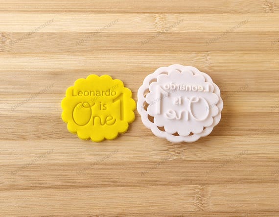 Name Age Custom Kids Cookie Cutter Stamp | Embosser Birthday Baby Shower Party Favors Unique Gift