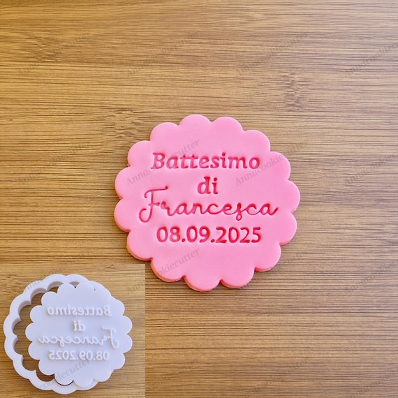 Baptism Personalized Name Cookie Cutter 7 cm | Baby Shower Place Card Favors Unique Gift Idea