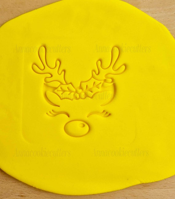 Christmas Reindeer Cookie Cutter - Christmas Cookie Mold Stamped Cutters for Festive Decorative Desserts