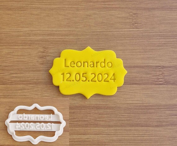 Cookie Cutter Customizable Text Birth, Baptism, Communion, Confirmation, Birthday, Anniversary, Shortcrust Cookie Cutter