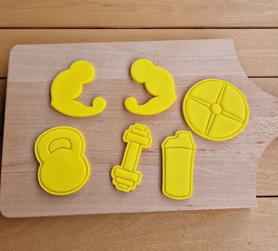 Fitness Set, Biceps, Shaker, Kettlebell, Pieces, Gym Cookie Cutters, Dumbbell Cookie Cutters