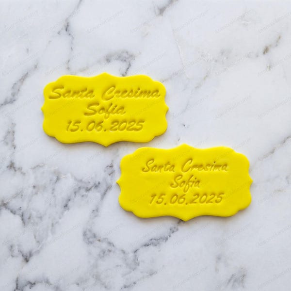 Cortador de biscoitos personalizado para confirmação com nome e data | Cortador de biscoitos para Primeira Comunhão, Confirmação, lembrancinhas de festa, ideia de presente 10 x 6 cm