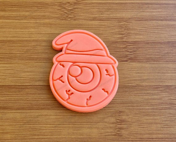 Halloween Eye with Hat Cookie Cutter | Witch Hat Biscuit Cutter | Spooky Halloween Party Baking | Fondant, Dough & Cookie Molds
