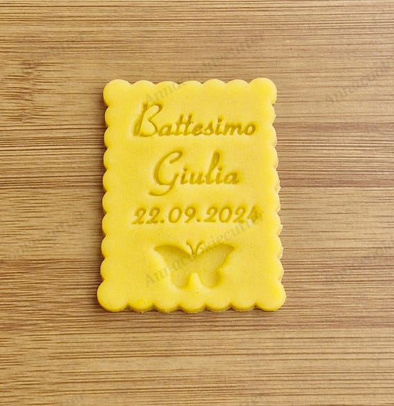 Baptism Name and Date Customizable Cookie Cutter 7 x 4 cm