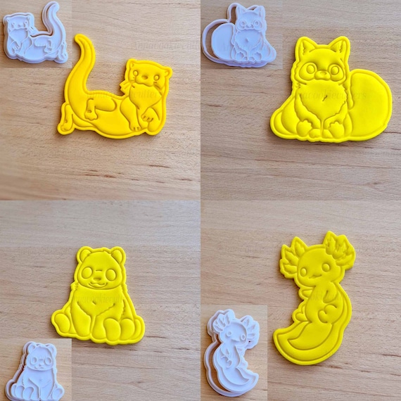 Raccoon, Otter, Panda, Axolotl Cookie Cutters Fun Cookie Cutters, Sugar Paste, Fondant, Shortcrust Pastry