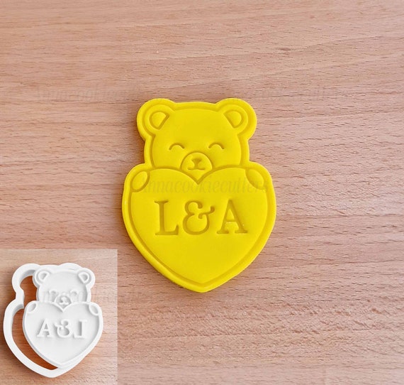 Heart Bear Customizable Cookie Cutter Plush Bear Cookie Cutters Shortcrust Biscuit, Sugar Paste, Cake Decoration