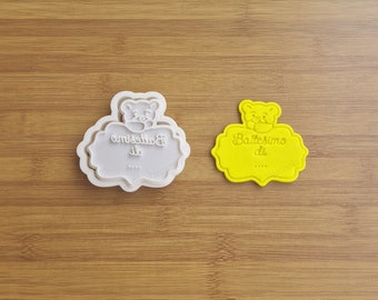 Personalized Name Bear Cutter for Cookies, Bear Cutter, Gift Idea, Baptism Favor, DIY Biscuits, Cookie Cutter 8 cm