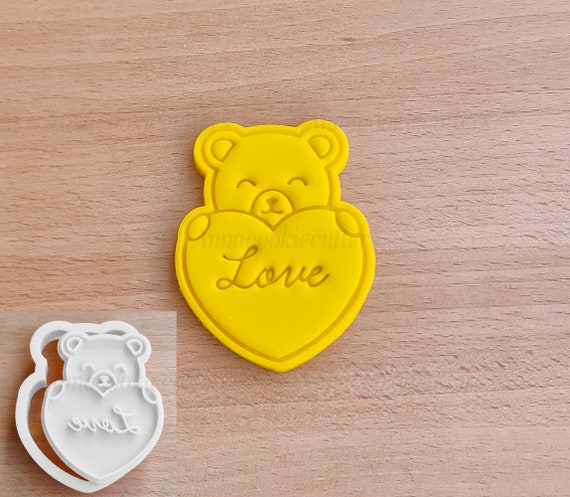 Bear Heart Love Cookie Cutter Plush Bear Cookie Cutters Valentine's Day Cookie Cutter Shortcrust Paste, Sugar Paste, Cake Decoration