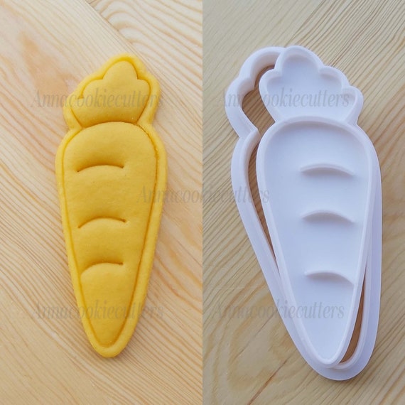 Easter Carrot Cookie Cutter | Cookie Cutter Stamp for Spring Desserts and Holiday Decorations