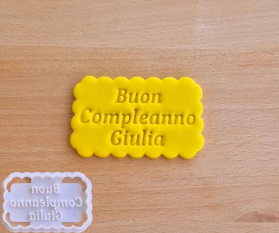Happy Birthday Cookie Cutter Customizable Name Biscuit Cutter Greetings Cake Decoration Shortcrust Sugar Paste 7 x 5 cm