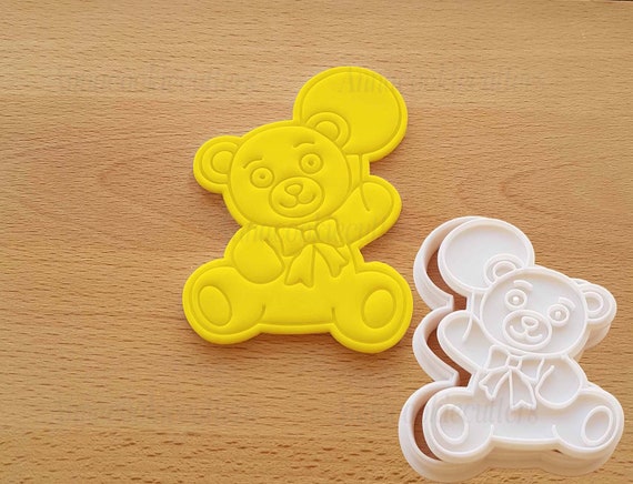 Bear Birth Plush - Baptism Cookie Cutter & Plush Balloon Bear 10 x 7 cm - Unique Baby Shower Gift Idea, Soft Toy Decor