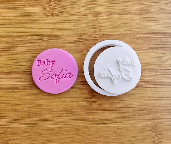 Personalized Baby Name Biscuit Cookie Stamp - Fondant Cake Decoration, Icing, Cupcakes, Baby Shower, Clay - Custom Baking Tool