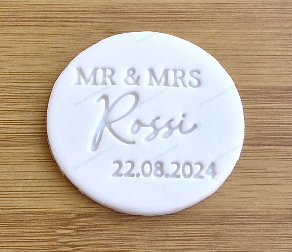 Custom Names Mr and Mrs Personalized Date Biscuit Cookie Stamp Wedding & Anniversary Personalized Wedding Cookie Stamp