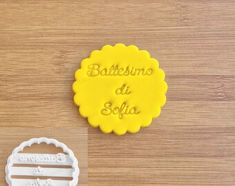 Tagliabiscotti Testo Personalizzabile Nascita, Battesimo, Comunione, Cresima, Compleanno, Anniversario, Laurea, Formina Per Biscotti Frolla