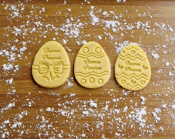 Easter Cookie Cutter | Egg with Bunny & Decorative Patterns | Happy Easter Rabit Biscuit Mold 8 cm for Baking and Crafts