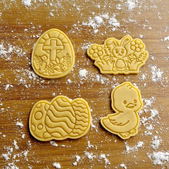 Easter Cookie Cutter - Egg, Bunny, Chick, Cross Biscuit Cutters | Baking Accessories for Festive Treats & Decorations