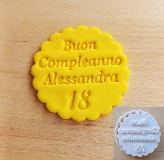 Customizable Cookie Cutter with Age, Name and Text - Birthday, Anniversary Cookie Cutter 8 cm