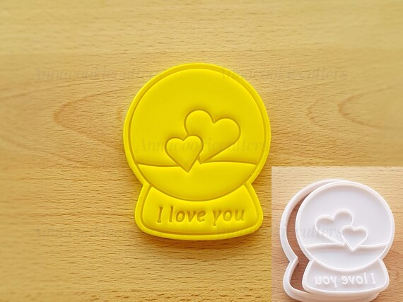 Sphere With Heart I love you Cookie Cutter Mold Cookie Cutter 7 x 8 cm