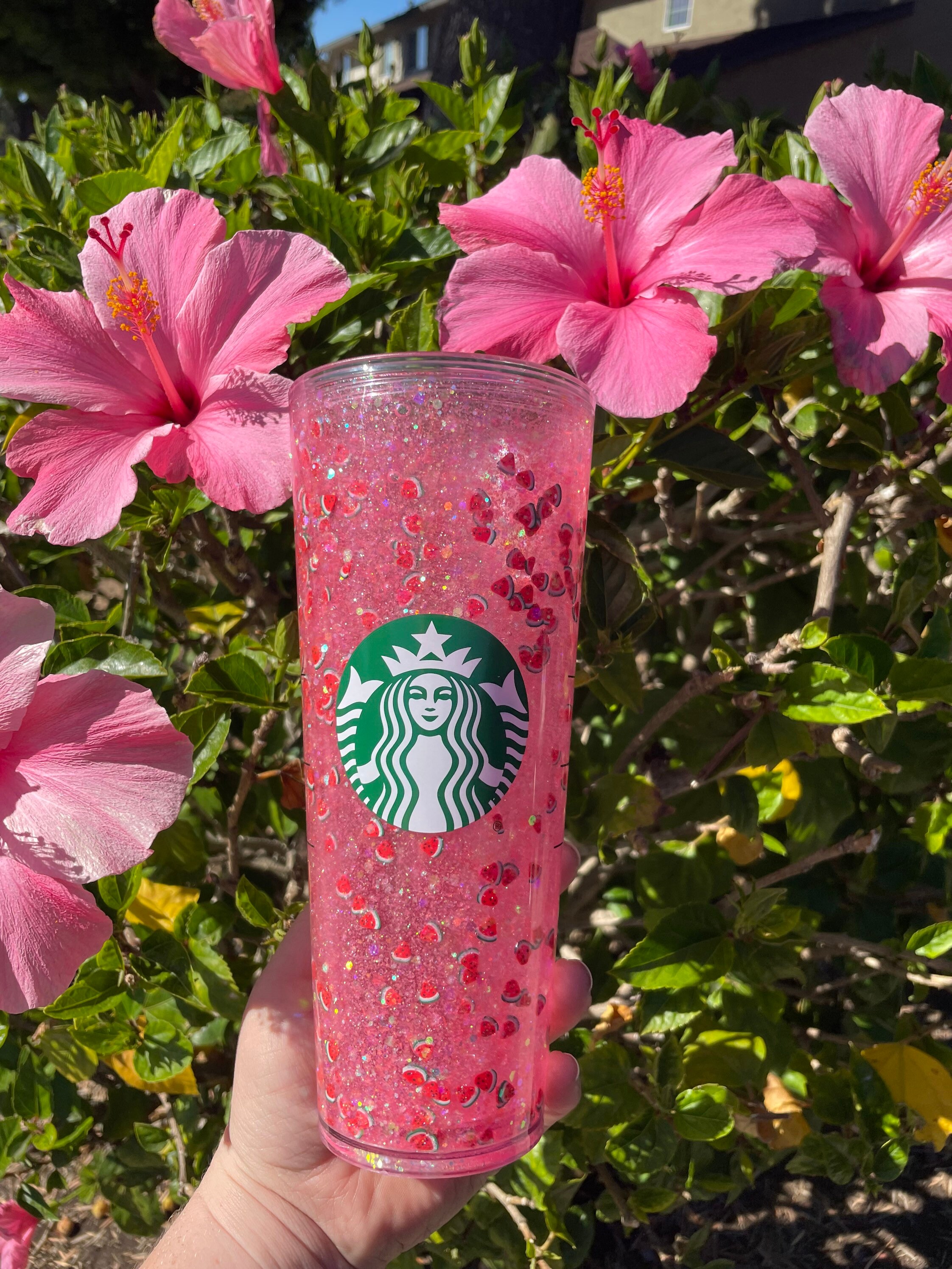 Watermelon Starbucks Globe Tumbler Watermelon Tumbler Etsy