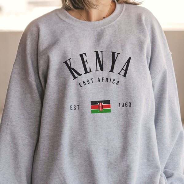 Kenya Sweatshirt Kenya Crewneck Kenya Flag Sweater Vacation Pullover Vintage Apparel Gift Travel Souvenir Kenya Clothing Kenya Africa Shirt