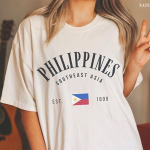 Philippines Shirt Filipino Clothing Southeast Asia Crewneck Vacation Pullover Vintage Apparel Gift Travel Souvenir Flag Tshirt Women Tee Top