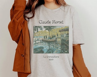 Claude Monet Shirt Monet Crewneck Le Grenouillere Vintage Painting Famous Art Tshirt Artist Print Clothing Aesthetic Apparel Womens Tee Gift
