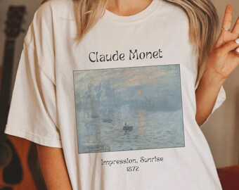 Claude Monet Shirt Monet Crewneck Impression Sunrise Vintage Painting Famous Art Tshirt Artist Print Clothing Aesthetic Apparel Womens Tee