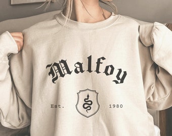 Malfoy Sweatshirt Wizard Crewneck Magical Pullover Draco Bookish Shirt Manor Sweater Green House Hoodie HP Potter Clothing Snake Fandom Gift