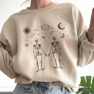 Celestial Skeleton Sweatshirt Mystical Sweater Sun Moon - Etsy Canada