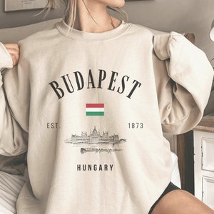 Budapest Sweatshirt Hungary Pullover Europe Crewneck Vintage Clothing Vacation Shirt Gift Travel Sweater Souvenir Apparel Women Men Hoodie image 1