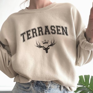 Terrasen Sweatshirt Throne of Glass Sarah J Maas Acotar Sweater Velaris Pullover Bookish Crewneck Crescent City SJM Gift Merch Rhysand Aelin