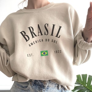 Brazil Sweatshirt Brasil Crewneck Brazilian Sweater South America Shirt Latina Pullover Gift Vintage Women Clothing Hoodie Top Flag Apparel