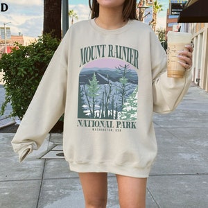 Mount Rainier National Park Sweatshirt MT Rainier Sweater PNW Washington Retro Mountain Shirt Vintage Hike Camp Nature Crewneck Outdoor Gift