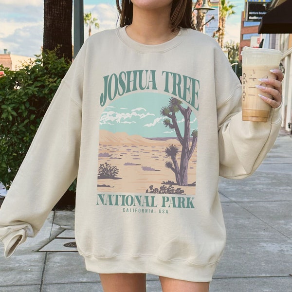 Joshua Tree Sweatshirt National Park Sweater California Shirt Vintage Desert Cactus Camp Crewneck Retro Clothing Outdoor Nature Hike Granola