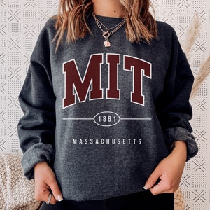 MIT Sweatshirt, MIT Sweater, Institute of Technology, University Hoodie, Massachusetts Shirt, College Grad Pullover, Unisex School Crewneck image 1