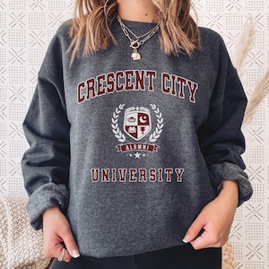 Crescent City University Sweatshirt Sarah J Maas Sweater Bookish Pullover Acotar Crewneck Velaris Apparel Bryce Quinlan ACOMAF SJM Fandom
