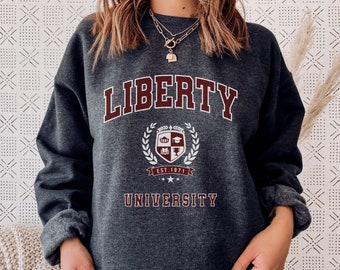 Liberty University, Liberty Sweatshirt, College Crewneck, Etsy Sleeve Alumni Finland School - Long Unisex Varsity College Hoodie, Sweater, Vintage Shirt
