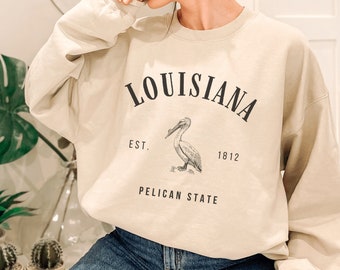 Louisiana Sweatshirt | Louisiana Sweater | Louisiana State Shirt | New Orleans Crewneck Gift | Pelican State Pullover | Louisiana Jumper