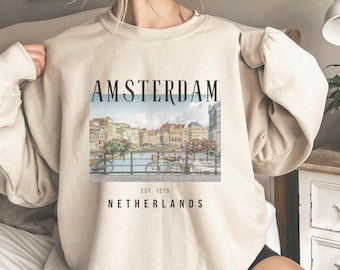 Amsterdam Sweatshirt Amsterdam Sweater Netherlands Shirt - Etsy
