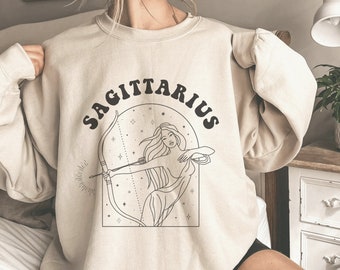 Sagittarius Sweatshirt, Zodiac Sweater, Astrology Pullover Jumper, Sign Crewneck, Horoscope Shirt, Gift for Sagittarius, December Birthday