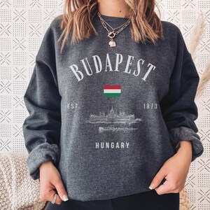 Budapest Sweatshirt Hungary Pullover Europe Crewneck Vintage Clothing Vacation Shirt Gift Travel Sweater Souvenir Apparel Women Men Hoodie image 2
