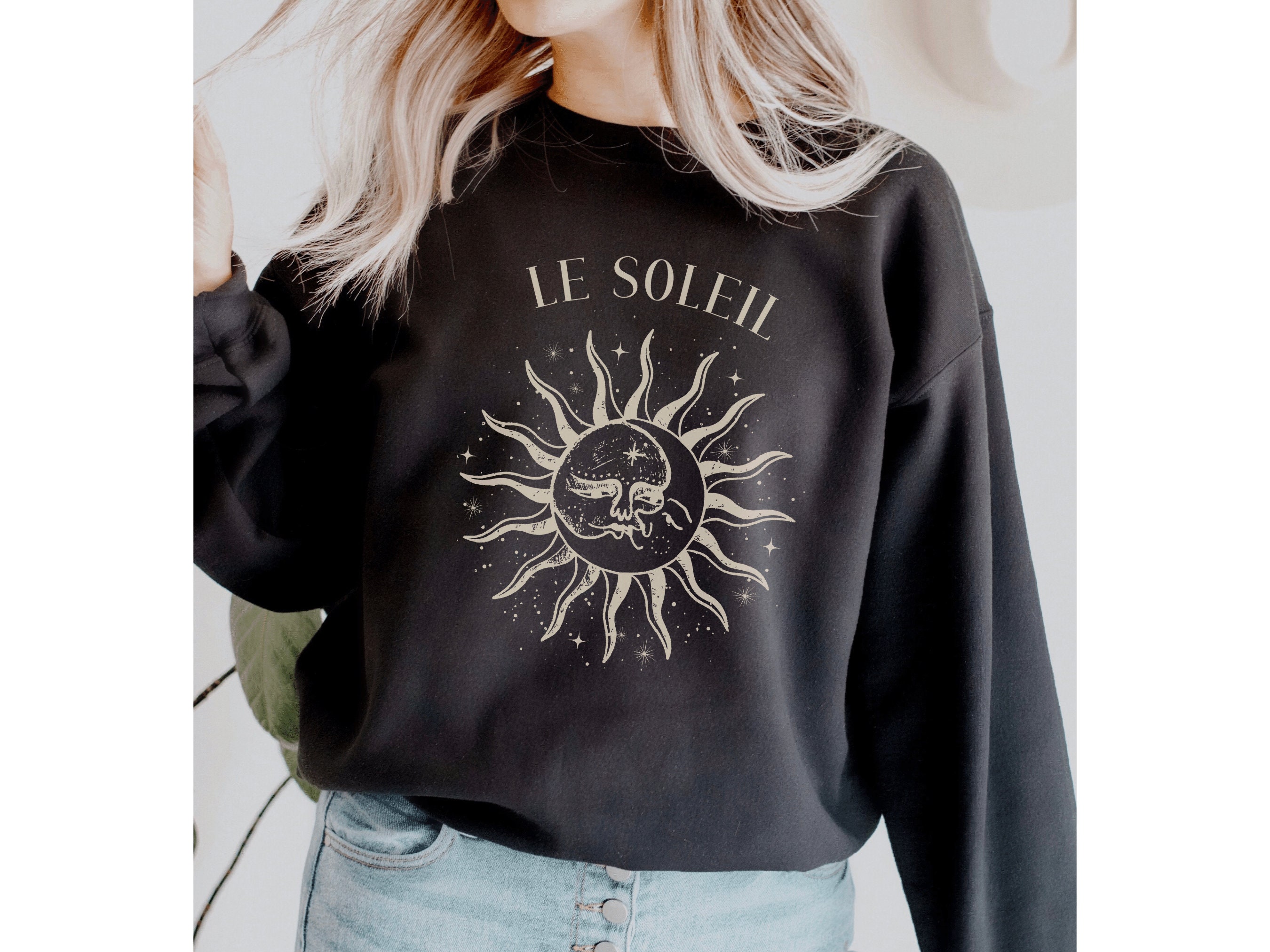 Sun and Moon Sweatshirt Vintage Celestial Sweater Boho Etsy