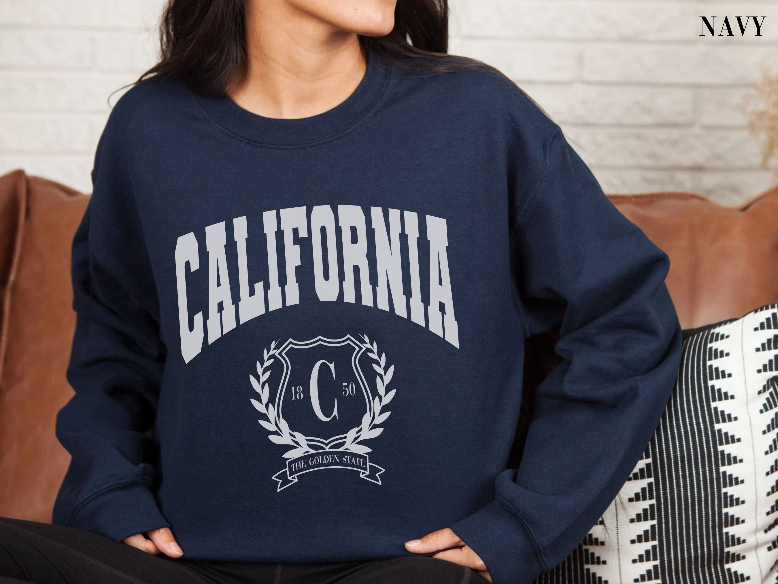 California Sweatshirt Cali Crewneck Preppy Sweater Oversized Apparel  Vintage Pullover Cute Varsity Shirt College Clothing Trendy Y2K Hoodie -   Canada