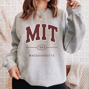 MIT Sweatshirt, MIT Sweater, Institute of Technology, University Hoodie, Massachusetts Shirt, College Grad Pullover, Unisex School Crewneck image 3