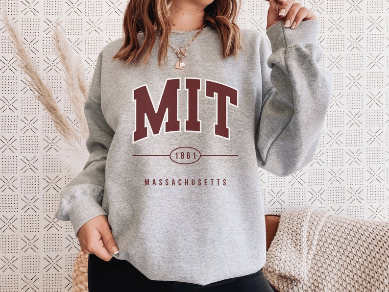 MIT Sweatshirt, MIT Sweater, Institute of Technology, University Hoodie, Massachusetts Shirt, College Grad Pullover, Unisex School Crewneck image 3