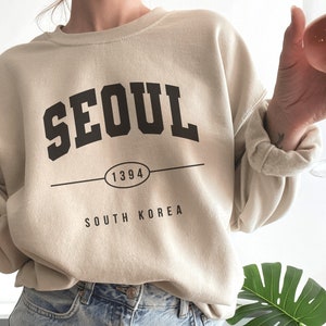 Seoul Sweatshirt, South Korea Hoodie, Seoul Pullover, Vintage Sweater, Unisex Crewneck, Womens Long Sleeve, Mens Shirt Gift, Clothing Jumper