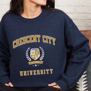 Crescent City University Sweatshirt Sarah J Maas Sweater Bookish Pullover Acotar Crewneck Velaris Apparel Bryce Merch ACOMAF SJM Fandom Gift image 7